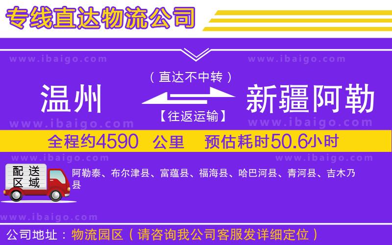 溫州到新疆阿勒泰地區(qū)物流專(zhuān)線