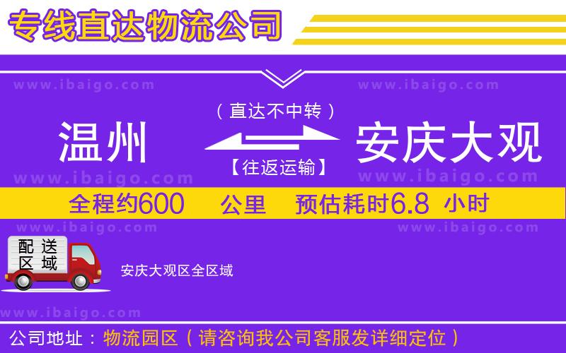 溫州到安慶大觀區(qū)貨運(yùn)公司