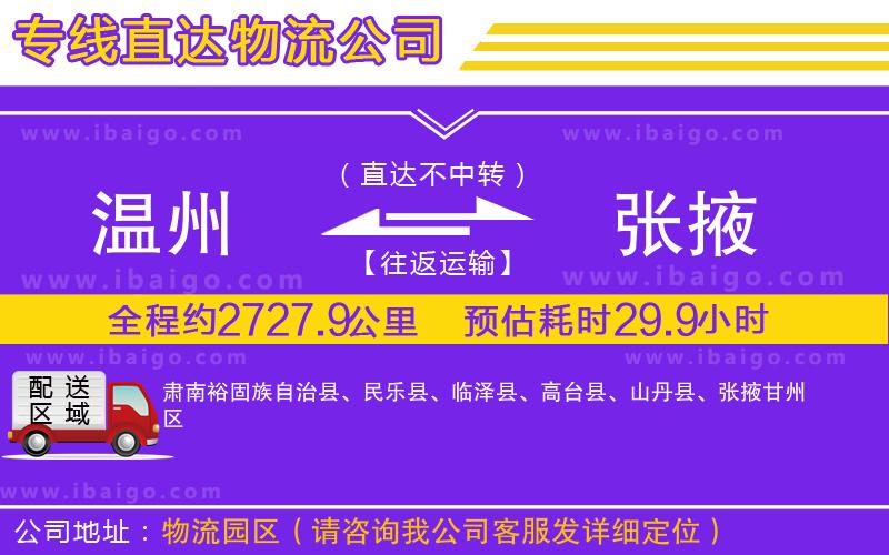 溫州到張掖貨運(yùn)專線