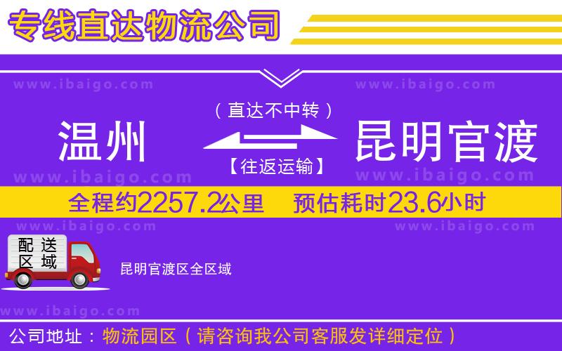 溫州到昆明官渡區(qū)物流公司