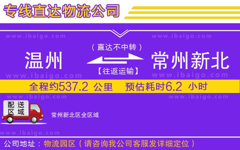 溫州到常州新北區(qū)貨運專線