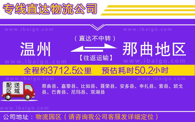 溫州到那曲地區(qū)物流專(zhuān)線