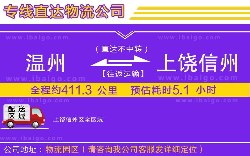 溫州到上饒信州區(qū)物流專線
