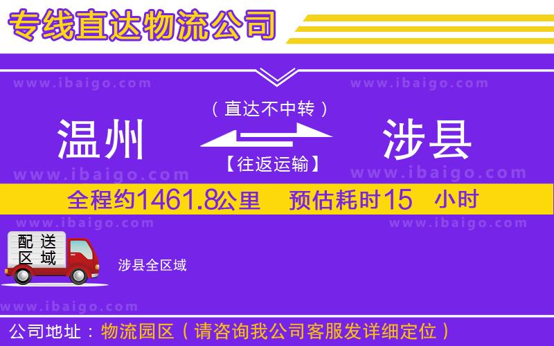 溫州到涉縣物流公司