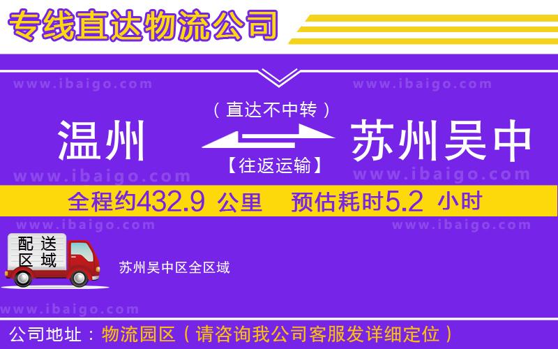 溫州到蘇州吳中區(qū)物流
