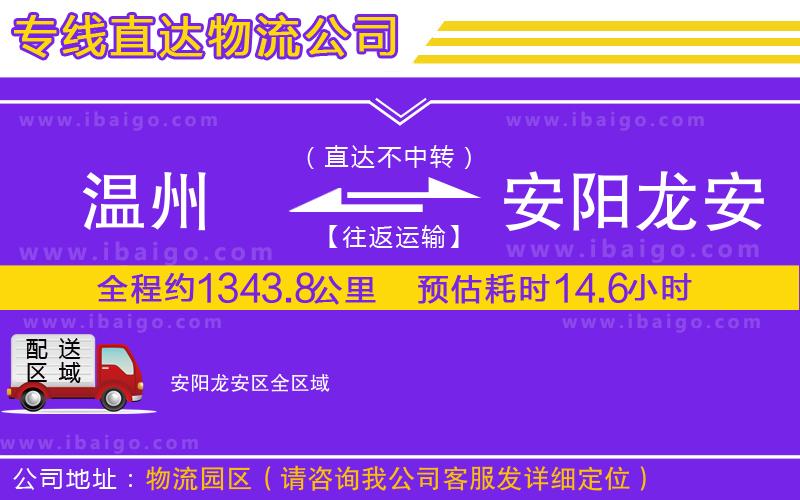 溫州到安陽(yáng)龍安區(qū)物流